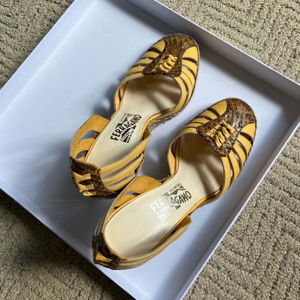 Salvatore Ferragamo Yellow Wedges - Picture 4 of 8